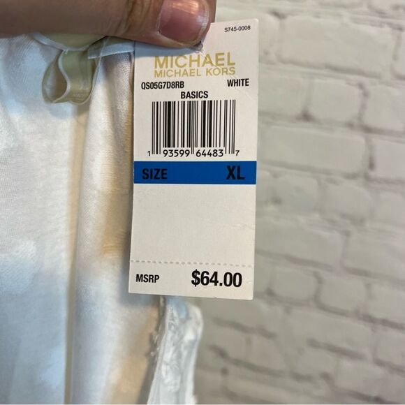 MICHAEL Michael Kors White Womens Frayed Sleeveless Blouse size XL New with tags - Picture 5 of 5